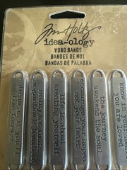 NEW Tim Holtz IDEA-OLOGY Word Bands set 12 TH93000 Silver Metal Journey Moment