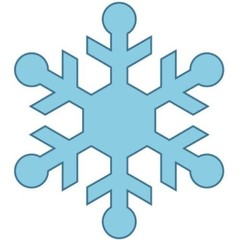 SET of 12 – 2″ Round WINTER SNOWFLAKE ADHESIVE STICKERS