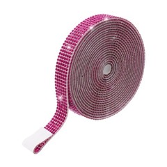 Rhinestone Ribbon 0.5″ x 3 Yard Self-Adhesive Rhinestone Strips (Rose Red)