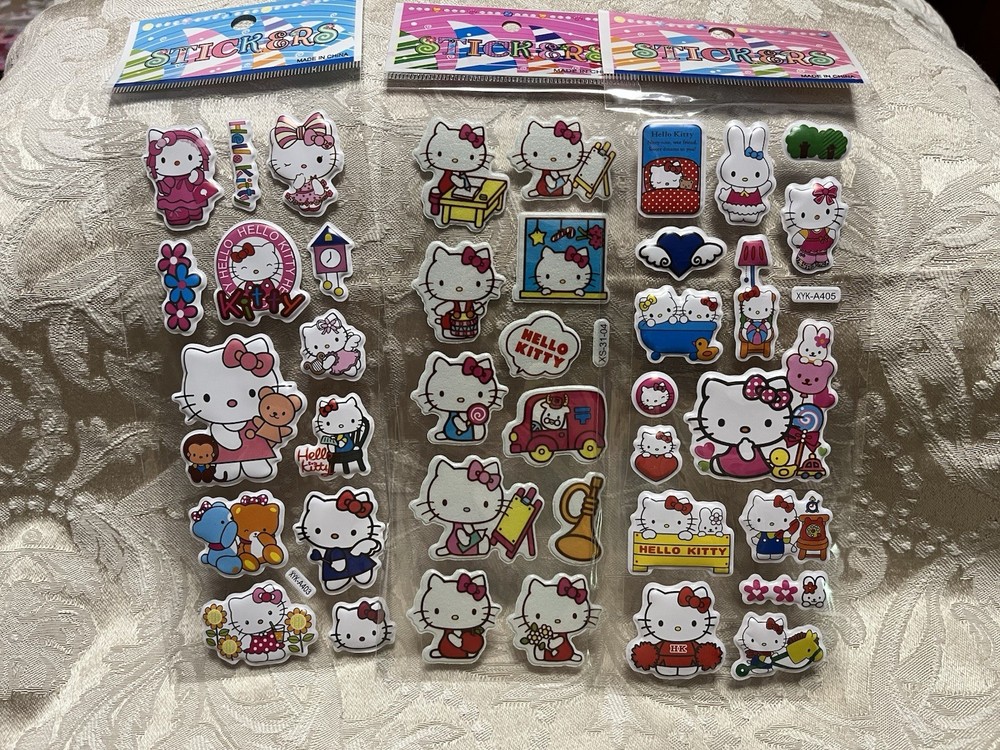 Retro Vintage Look Hello Kitty 3D Bubble Puffy Stickers 3 sets (#35)