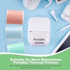 140 Pcs Thermal Sticker Paper, 2×2″ Round Thermal Printer Label, Purple