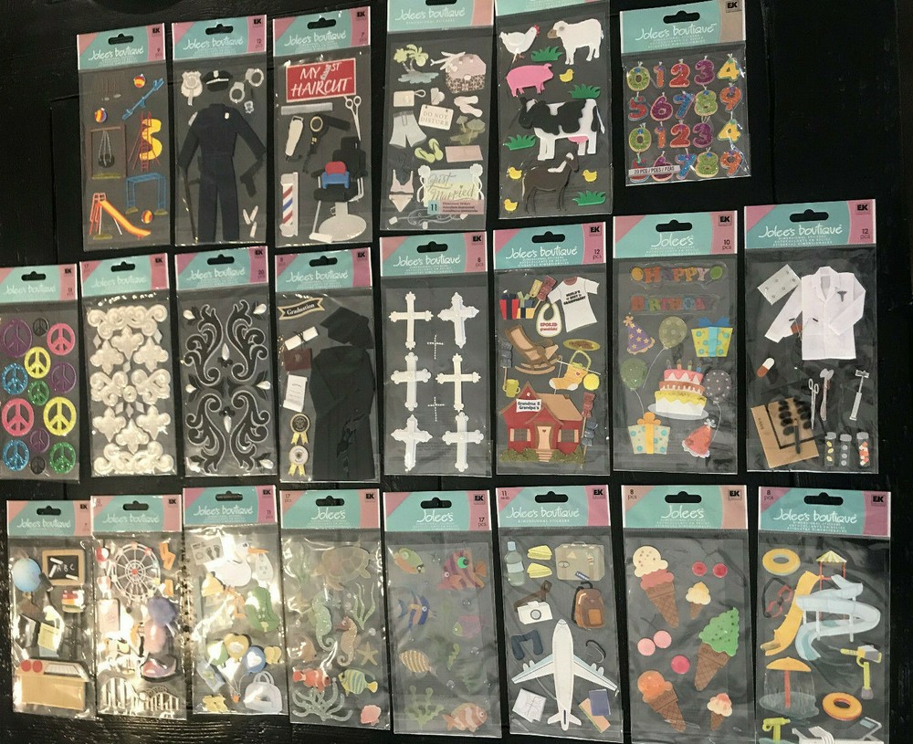 Jolee’s stickers Dimensional Crosses Ice Cream Birthday grandma grandpa doctor
