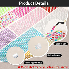 6048PCS Gem Sticker for Craft, 6Mm Adhesive Rhinestone Stickers, 12 Embellishmen