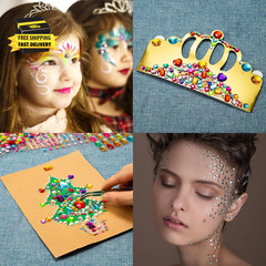 2774PCS Gem Stickers, Self Adhesive Gems for Crafts, Acrylic Bling Heart Sticker