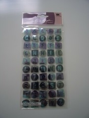 STICKO 3D ALPHABET STICKERS~BLUE & PURPLE~UPPERCASE LETTERS~50 PCS.