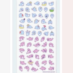 Stickii – Seal & Shark Stickers – Mini Kawaii Sea Life Sticker Sheet – Planners
