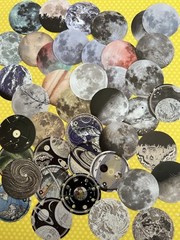 HUGE Lot of 90 Planets Stars Constellation Stickers Scrapbook Collage Paper
