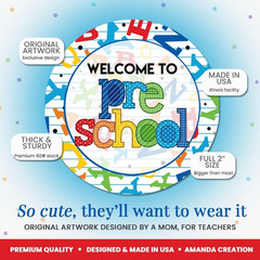 Colorful Alphabet Welcome Back Stickers for Preschool – 40 Pack