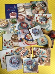Set of 24 Blue Sky Buttercream Birthday Cake Stickers Scrapbooking Card Making
