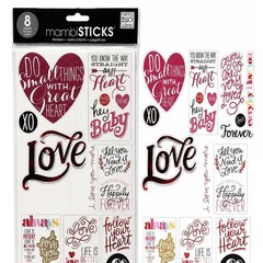 me & my BIG ideas mambiSTICKS Love Heart Stickers 8 Sheets Glitter Foil STL-42