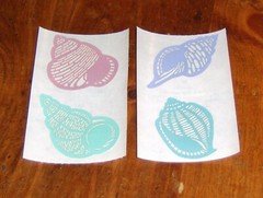 Mrs. Grossman Sticker Lot of Two Half Strips ~ Paper Whispers Seashells