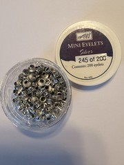 Stampin Up 245pc SILVER Mini Eyelets 1/8 inch 3mm Hole Embellishment 2002