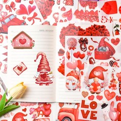 Wandic 12 Sheets Valentine’s Day Rub on Transfer Stickers Waterproof Decals Jour