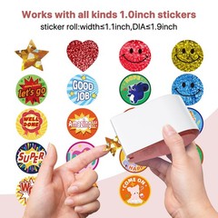 Teacher Reward Sticker Dispenser with 1520 Gold Star, Heart & Smiley Stickers