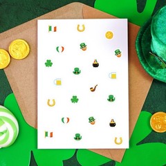 2400 Pcs St. Patrick’s Day Mini Stickers Shamrock Lucky Clover Pot of Gold Self-