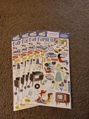 Crafts 13″ Chipboard Stickers Lot 6 Family Theme Retro Vintage Game Night