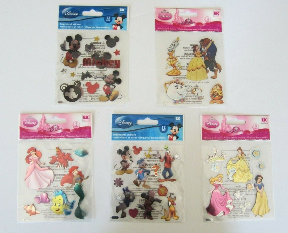 ASSORTED DISNEY THEME DIMENSIONAL 3D STICKERS EK SUCCESS – YOU CHOOSE