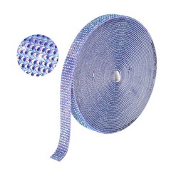 Self Adhesive Rhinestone Strips 6 Yards 0.45 Inch for Craft,Bright Blue AB