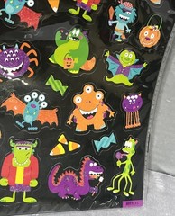 Rare Vintage 50 Stickers Collectible Halloween Glitter Monsters Candy Creatures