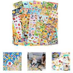 48 Sheets Kids Stickers Pack, Cute Animal Car Dinosaur Fishes Hearts Stars