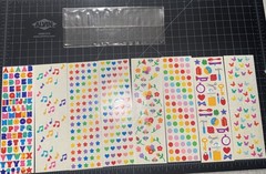 Vintage Mrs Grossmans Stickers Pack -Rainbow Micro Hearts Music Note Polka Dots