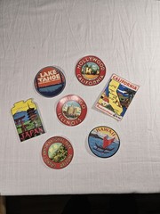 Lot Vintage Style Travel Stickers 7 New Matte 3M Peel Off Popular Destinations