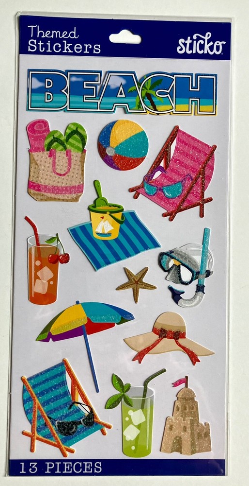 Sticko Stickers, Vacation, Travel, Beach Theme, You Pick!