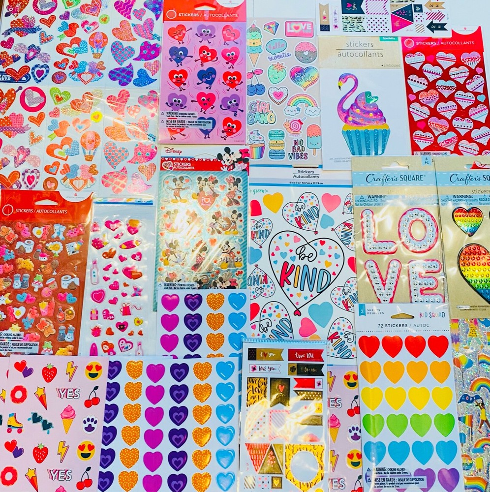 498 STICKERS! Valentine’s Day Themed Fun Lot | Kids Teens Girls Boys Teachers +