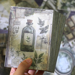 160 Sheets Vintage Flower Scrapbook Paper Green Collage Flowers No Repeating Pat