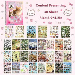 Cat Sticker Book, 30 Pages Over 800 + 10pcs Creative Kawaii Style 1