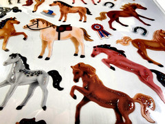 Horse Stickers Sheet Glitter Colt Horseshoe Cowboy Western Scrapbook Paper Studi