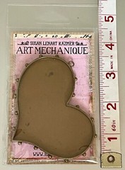 LOT Susan Lenart Kazmer Art Mechanique Heart Bezel ICE Resin Bronze Set of 3