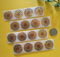 16 Sparkly Sunflower Stickers Holographic Sunflower Stickers Summer Flower Label
