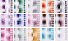 Rhinestone Stickers, 2475 PCS Self Adhesive Diamond Sticker in 4 Size 15