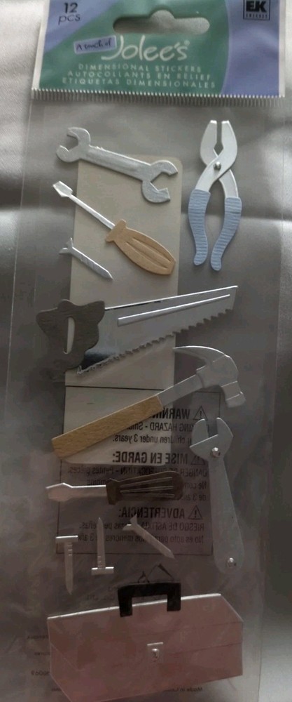 Jolee’s Boutique Scrapbook Stickers Tool Box Hammer Saw Screwdrivers Wrench