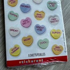 Candy Hearts Sticker Pack Set of 2 Hallmark Stickeroni Sealed