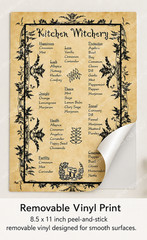 USA Veteran Kitchen Witchery Herbal Magic Removable Vinyl Wall Art Decor 8.5×11