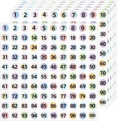 Consecutive Number Labels 1-100 – 3000 Vinyl Stickers for Indoor/Outdoor Use