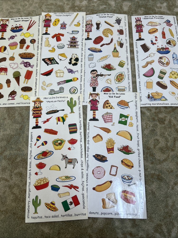 Lot/6 Tie Me To The Moon Miss La De Da Collection Food Favorites
