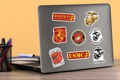 US MARINES CORPS VARIETY DIE CUT VINYL 50 CT STICKER PACK