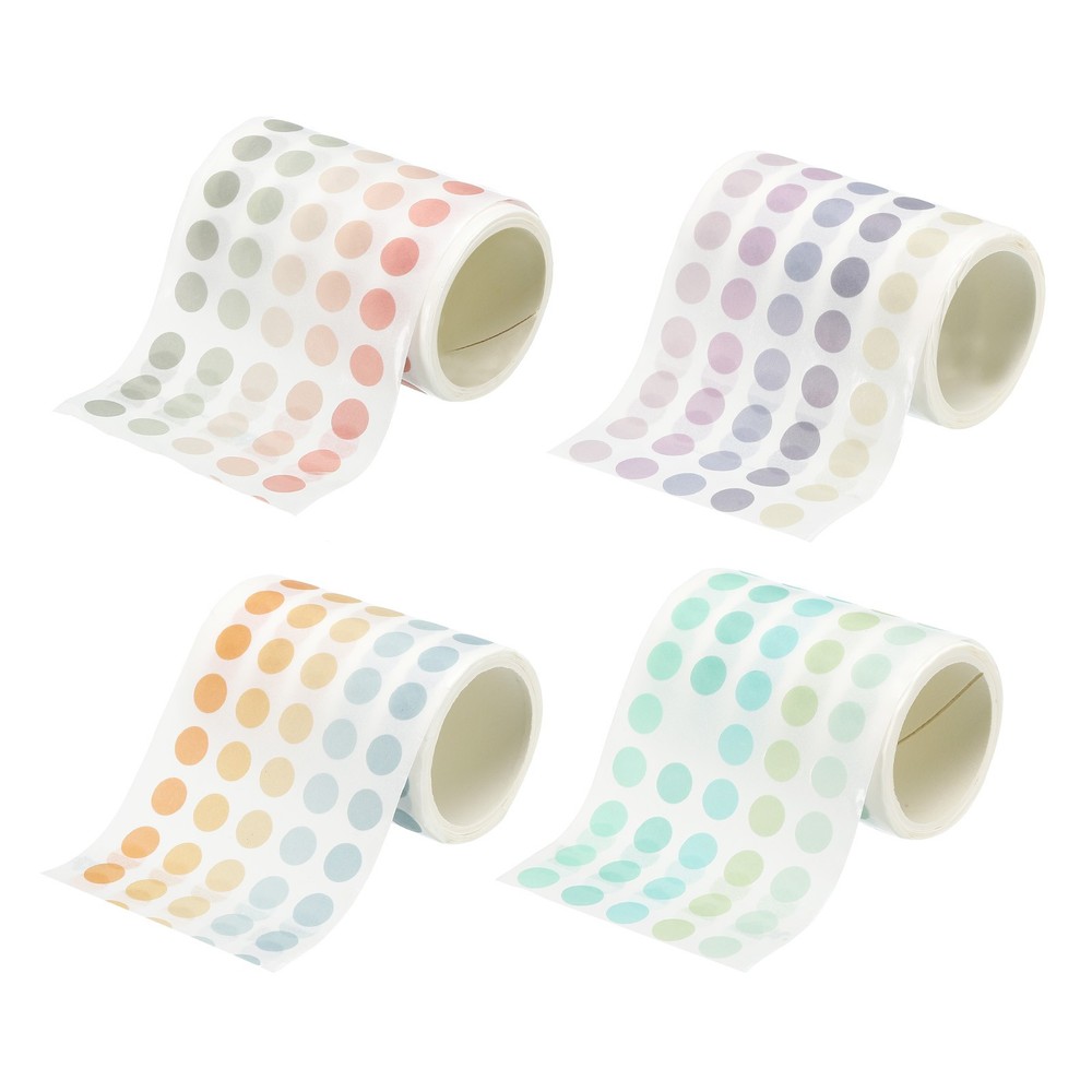 5000 Dots Washi Tape Round Coding Labels Roll 8mm Self-Adhesive Multiple Colors