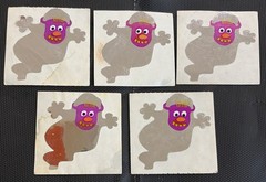 VINTAGE SANDYLION FOIL GHOST STICKER LOT 4.25 SHIPS ALL