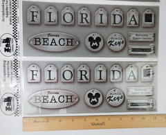 39 Pc Florida Scrapbook Die Cuts Silver Antiqued Metallic Destinations Mickey