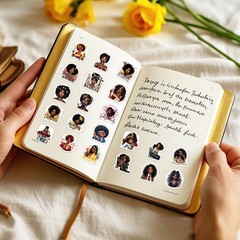 MENIFEND Black Girl Stickers 100pc