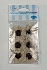 Offray Burlap Flower Buttons 6 In Package Scrapbook Craft Embellishments