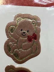 1984 Vintage Hallmark Holiday Christmas Teddy Bear Soft Satin Stickers SEALED D3