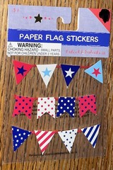 Horizon Group USA Banner Paper Flag Red Whit Blue W/ Shapes Scrapbook Stickers
