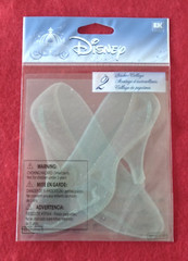 EK Success CINDERELLA’S GLASS SLIPPERS large stickers w/glitter trim (4 X 3 1/2)