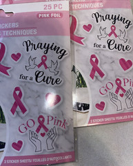 50 BREAST CANCER Tech Stickers in Packages Scrapbooking Cardmaking Crafts