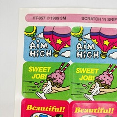 Vintage 3M Scratch N Sniff Bubblegum Scented Stickers Teacher School
